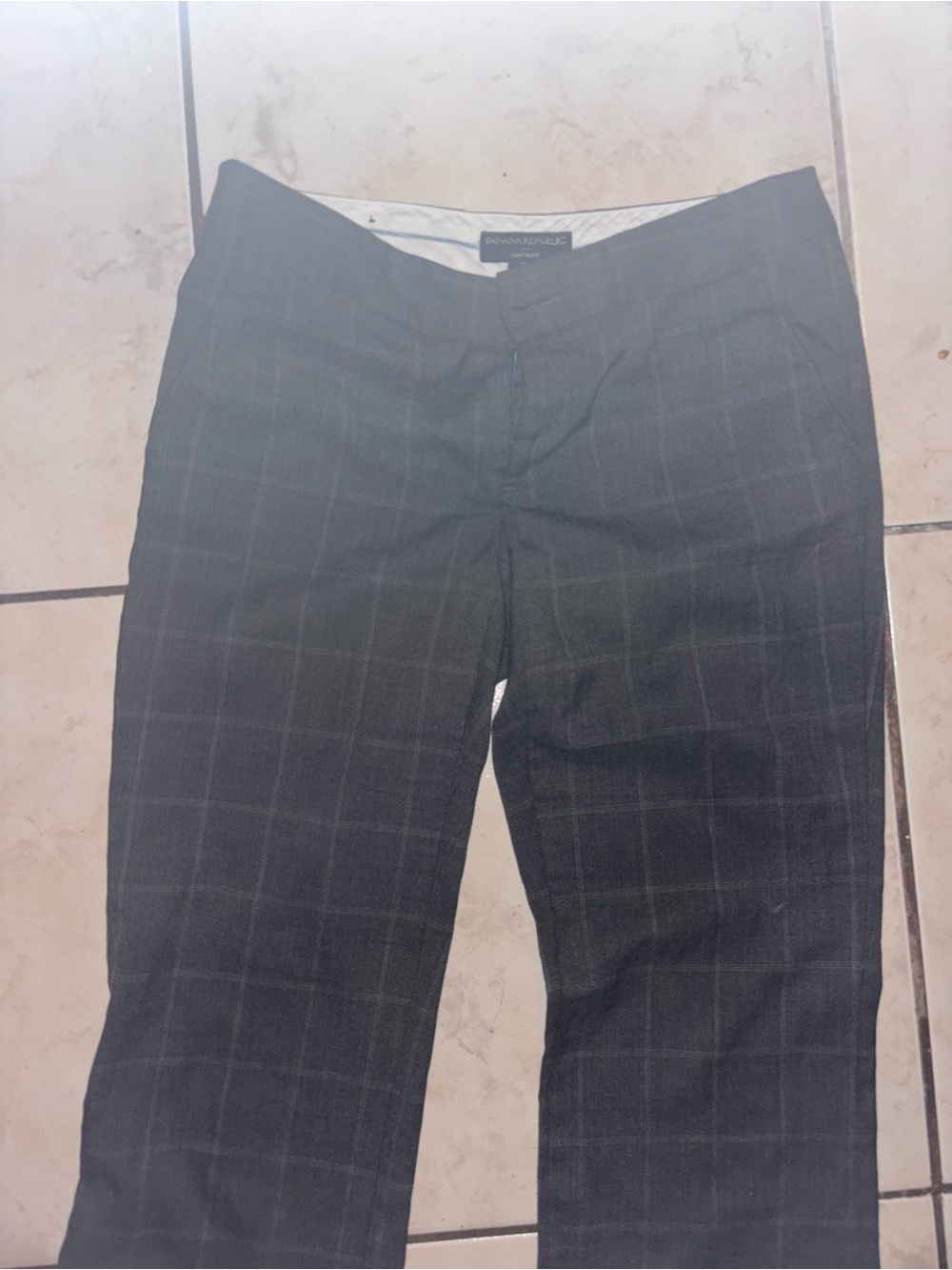 Banana Republic women’s Dark Gray Windowpane Dress Pants vintage Y2K
